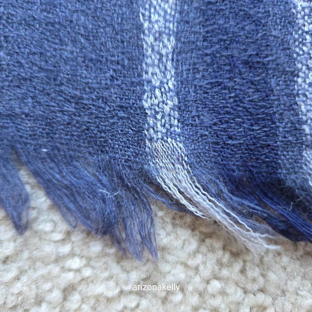 NWT Inouitoosh Wool Scarf Inoui Editions Blue White - Picture 6 of 16